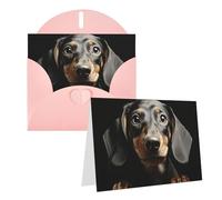 Blank Greetings Card 4'' X 6'' With Envelopes, Pad Dachshund Thank You Cards Note Cards Pink All Occasion Cards For Christmas Holidays Birthday Graduation Anniversaries