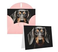 Blank Greetings Card 4'' X 6'' With Envelopes, Pad Dachshund Thank You Cards Note Cards Pink All Occasion Cards For Christmas Holidays Birthday Graduation Anniversaries