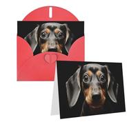 Blank Greetings Card 4'' X 6'' With Envelopes, Pad Dachshund Thank You Cards Note Cards Red All Occasion Cards For Christmas Holidays Birthday Graduation Anniversaries