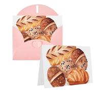 Blank Greetings Card 4'' X 6'' With Envelopes, Painted Bread Thank You Cards Note Cards Pink All Occasion Cards For Christmas Holidays Birthday Graduation Anniversaries