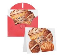 Blank Greetings Card 4'' X 6'' With Envelopes, Painted Bread Thank You Cards Note Cards Red All Occasion Cards For Christmas Holidays Birthday Graduation Anniversaries