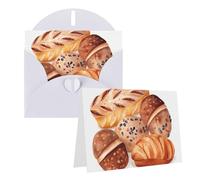 Blank Greetings Card 4'' X 6'' With Envelopes, Painted Bread Thank You Cards Note Cards White All Occasion Cards For Christmas Holidays Birthday Graduation Anniversaries