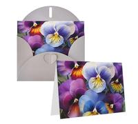 Blank Greetings Card 4'' X 6'' With Envelopes, Pansy Perfection Thank You Cards Note Cards Gray All Occasion Cards For Christmas Holidays Birthday Graduation Anniversaries