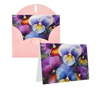 Blank Greetings Card 4'' X 6'' With Envelopes, Pansy Perfection Thank You Cards Note Cards Pink All Occasion Cards For Christmas Holidays Birthday Graduation Anniversaries