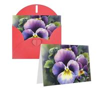 Blank Greetings Card 4'' X 6'' With Envelopes, Pansy Perfection Thank You Cards Note Cards Red All Occasion Cards For Christmas Holidays Birthday Graduation Anniversaries
