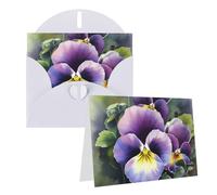 Blank Greetings Card 4'' X 6'' With Envelopes, Pansy Perfection Thank You Cards Note Cards White All Occasion Cards For Christmas Holidays Birthday Graduation Anniversaries