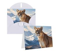 Blank Greetings Card 4'' X 6'' With Envelopes, Panther & Mountain Lion Thank You Cards Note Cards White All Occasion Cards For Christmas Holidays Birthday Graduation Anniversaries