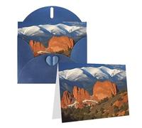 Blank Greetings Card 4'' X 6'' With Envelopes, Pikes Peak Colorado Thank You Cards Note Cards Blue All Occasion Cards For Christmas Holidays Birthday Graduation Anniversaries