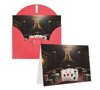 Blank Greetings Card 4'' X 6'' With Envelopes, Poker Tournament Thank You Cards Note Cards Red All Occasion Cards For Christmas Holidays Birthday Graduation Anniversaries