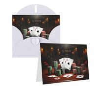 Blank Greetings Card 4'' X 6'' With Envelopes, Poker Tournament Thank You Cards Note Cards White All Occasion Cards For Christmas Holidays Birthday Graduation Anniversaries