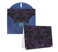 Blank Greetings Card 4'' X 6'' With Envelopes, Purple Black Goth Spooky Thank You Cards Note Cards Blue All Occasion Cards For Christmas Holidays Birthday Graduation Anniversaries