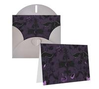 Blank Greetings Card 4'' X 6'' With Envelopes, Purple Black Goth Spooky Thank You Cards Note Cards Gray All Occasion Cards For Christmas Holidays Birthday Graduation Anniversaries