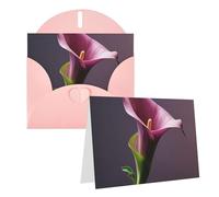 Blank Greetings Card 4'' X 6'' With Envelopes, Purple Calla Lily Thank You Cards Note Cards Pink All Occasion Cards For Christmas Holidays Birthday Graduation Anniversaries