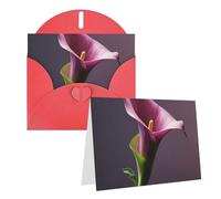 Blank Greetings Card 4'' X 6'' With Envelopes, Purple Calla Lily Thank You Cards Note Cards Red All Occasion Cards For Christmas Holidays Birthday Graduation Anniversaries