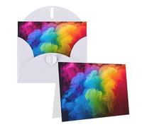 Blank Greetings Card 4'' X 6'' With Envelopes, Rainbow Smoke Thank You Cards Note Cards White All Occasion Cards For Christmas Holidays Birthday Graduation Anniversaries
