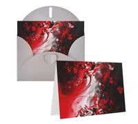 Blank Greetings Card 4'' X 6'' With Envelopes, Red Black White Abstract Thank You Cards Note Cards Gray All Occasion Cards For Christmas Holidays Birthday Graduation Anniversaries