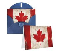 Blank Greetings Card 4'' X 6'' With Envelopes, Retro Canada Flag Thank You Cards Note Cards Blue All Occasion Cards For Christmas Holidays Birthday Graduation Anniversaries