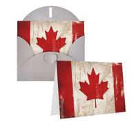 Blank Greetings Card 4'' X 6'' With Envelopes, Retro Canada Flag Thank You Cards Note Cards Gray All Occasion Cards For Christmas Holidays Birthday Graduation Anniversaries