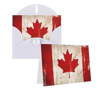 Blank Greetings Card 4'' X 6'' With Envelopes, Retro Canada Flag Thank You Cards Note Cards White All Occasion Cards For Christmas Holidays Birthday Graduation Anniversaries