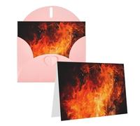 Blank Greetings Card 4'' X 6'' With Envelopes, Roaring Flame Thank You Cards Note Cards Pink All Occasion Cards For Christmas Holidays Birthday Graduation Anniversaries