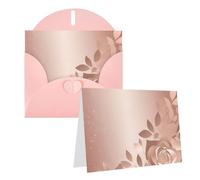 Blank Greetings Card 4'' X 6'' With Envelopes, Rose Gold Wallpaper Thank You Cards Note Cards Pink All Occasion Cards For Christmas Holidays Birthday Graduation Anniversaries