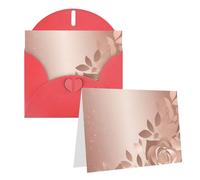 Blank Greetings Card 4'' X 6'' With Envelopes, Rose Gold Wallpaper Thank You Cards Note Cards Red All Occasion Cards For Christmas Holidays Birthday Graduation Anniversaries