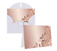 Blank Greetings Card 4'' X 6'' With Envelopes, Rose Gold Wallpaper Thank You Cards Note Cards White All Occasion Cards For Christmas Holidays Birthday Graduation Anniversaries