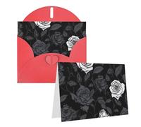 Blank Greetings Card 4'' X 6'' With Envelopes, Rose Gothic Thank You Cards Note Cards Red All Occasion Cards For Christmas Holidays Birthday Graduation Anniversaries