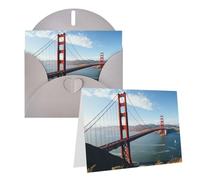 Blank Greetings Card 4'' X 6'' With Envelopes, San Francisco Golden Gate Bridge Thank You Cards Note Cards Gray All Occasion Cards For Christmas Holidays Birthday Graduation Anniversaries