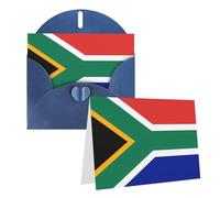 Blank Greetings Card 4'' X 6'' With Envelopes, South Africa Flag Thank You Cards Note Cards Blue All Occasion Cards For Christmas Holidays Birthday Graduation Anniversaries