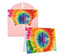 Blank Greetings Card 4'' X 6'' With Envelopes, Tie Dye Thank You Cards Note Cards Pink All Occasion Cards For Christmas Holidays Birthday Graduation Anniversaries