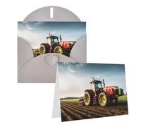 Blank Greetings Card 4'' X 6'' With Envelopes, Tractor Farm Thank You Cards Note Cards Gray All Occasion Cards For Christmas Holidays Birthday Graduation Anniversaries