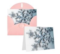 Blank Greetings Card 4'' X 6'' With Envelopes, Transparent Snowflake Thank You Cards Note Cards Pink All Occasion Cards For Christmas Holidays Birthday Graduation Anniversaries