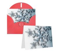 Blank Greetings Card 4'' X 6'' With Envelopes, Transparent Snowflake Thank You Cards Note Cards Red All Occasion Cards For Christmas Holidays Birthday Graduation Anniversaries