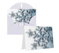 Blank Greetings Card 4'' X 6'' With Envelopes, Transparent Snowflake Thank You Cards Note Cards White All Occasion Cards For Christmas Holidays Birthday Graduation Anniversaries