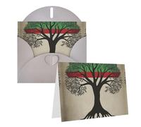 Blank Greetings Card 4'' X 6'' With Envelopes, Tree Palestinian Flag Thank You Cards Note Cards Gray All Occasion Cards For Christmas Holidays Birthday Graduation Anniversaries