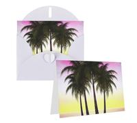 Blank Greetings Card 4'' X 6'' With Envelopes, Tropical Palm Tree Thank You Cards Note Cards White All Occasion Cards For Christmas Holidays Birthday Graduation Anniversaries