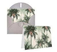 Blank Greetings Card 4'' X 6'' With Envelopes, Tropical Palm Trees Thank You Cards Note Cards Gray All Occasion Cards For Christmas Holidays Birthday Graduation Anniversaries