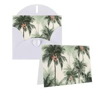 Blank Greetings Card 4'' X 6'' With Envelopes, Tropical Palm Trees Thank You Cards Note Cards White All Occasion Cards For Christmas Holidays Birthday Graduation Anniversaries