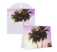 Blank Greetings Card 4'' X 6'' With Envelopes, Tropical Tree Pink Thank You Cards Note Cards White All Occasion Cards For Christmas Holidays Birthday Graduation Anniversaries