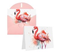 Blank Greetings Card 4'' X 6'' With Envelopes, Watercolor Flamingo Thank You Cards Note Cards Pink All Occasion Cards For Christmas Holidays Birthday Graduation Anniversaries