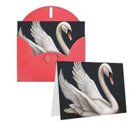 Blank Greetings Card 4'' X 6'' With Envelopes, White Swan Thank You Cards Note Cards Red All Occasion Cards For Christmas Holidays Birthday Graduation Anniversaries