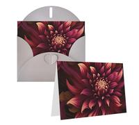 Blank Greetings Card 4'' X 6'' With Envelopes, Wine Red Artistic Flower Thank You Cards Note Cards Gray All Occasion Cards For Christmas Holidays Birthday Graduation Anniversaries