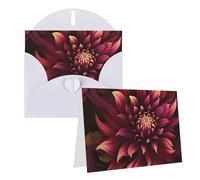 Blank Greetings Card 4'' X 6'' With Envelopes, Wine Red Artistic Flower Thank You Cards Note Cards White All Occasion Cards For Christmas Holidays Birthday Graduation Anniversaries