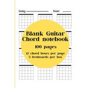 Blank Guitar Chord Notebook. 100 Pages. 8.5 x 11 in inches. 12 chord boxes per page. 5 fret boards per box: Great for novice and advanced guitarists, teachers or students. Blank chord notebook.