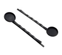 Blank Hairpin 12mm 20pcs Plated Copper Material Hairpin Hair Clips Base Setting Cabochon Cameo For Diy Crafts Hair Styling(Black)