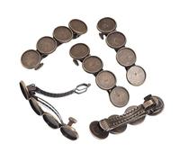 Blank Hairpin 5/10Pcs Metal Hairpin Tray Base Inner 12/20mm Round Blank Hair Clips Setting Cabochon Cameo For DIY Jewelry Making For Diy Crafts Hair Styling(Color-01)