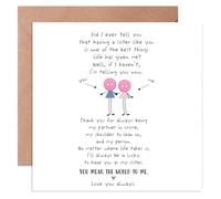 Blank Inside Birthday Card, 14x14cm Folded Greeting Card with Cute Button Couple Holding Hands, Kraft Envelope Included, Write Your Own Message for Best Friend or Sister