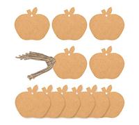Blank Kraft Paper Gift Tags Blank Apple-Shape Paper with Twine for Handmade Arts Wedding Christmas and Holiday Party 100pcs Brown