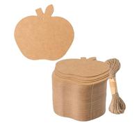 Blank Kraft Paper Gift Tags Blank Apple-Shape Paper with Twine for Handmade Arts Wedding Christmas and Holiday Party 100pcs Brown